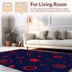 Red Starburst Floral Pattern Rug