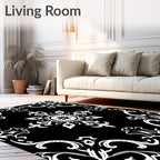 Classic White Floral Mandala Pattern Rug
