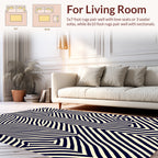 Optical Illusion Zigzag Stripe Pattern Rug