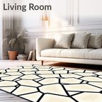 Abstract Stone Mosaic Geometric Design Rug