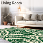 Ornate Floral Damask Inspired Design Rug