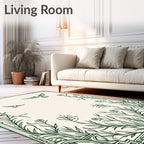 Flying Birds Floral Art Nouveau Rug