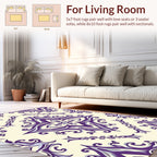 Ornate Purple Flourish Pattern Rug