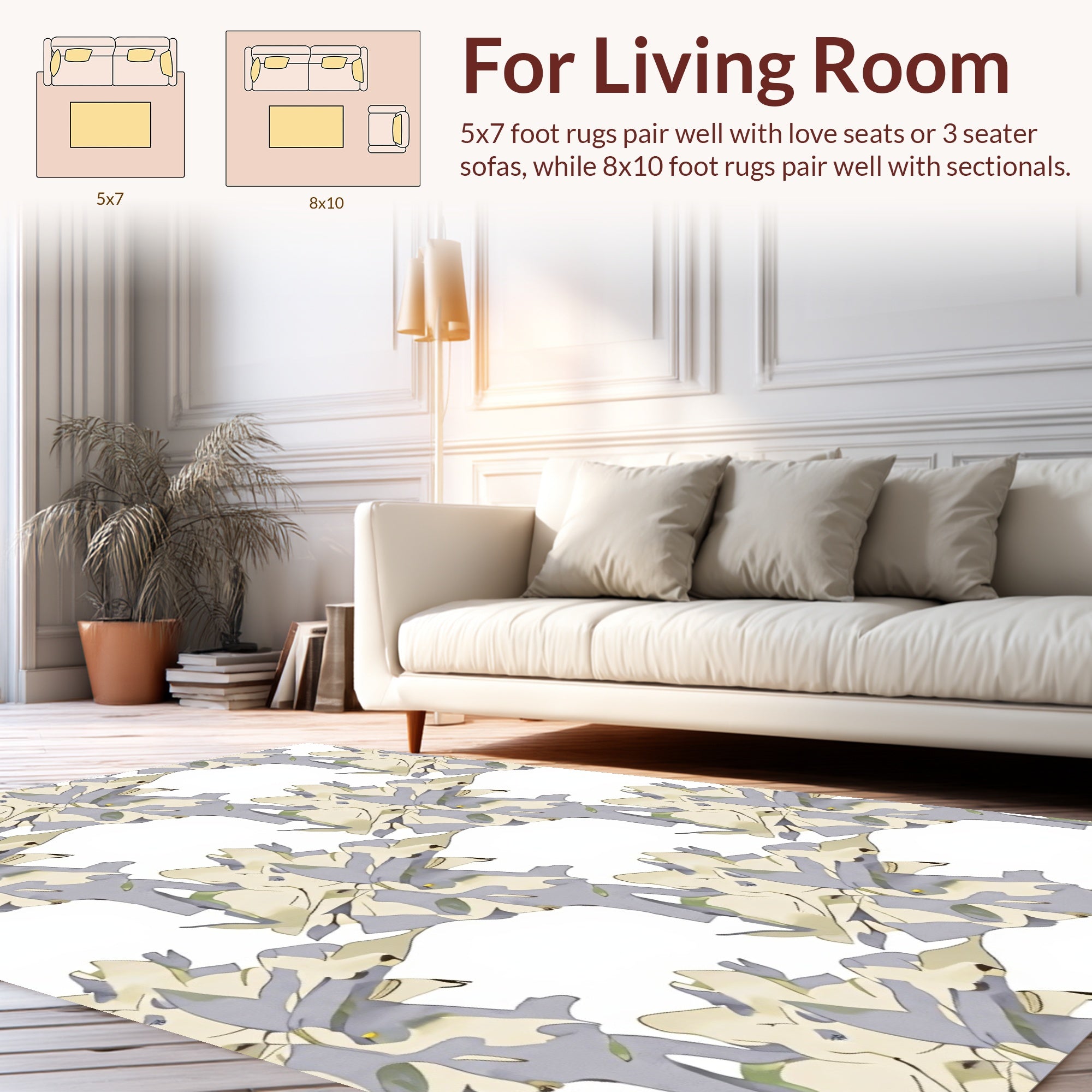 Abstract Irregular Organic Floral Pattern Rug