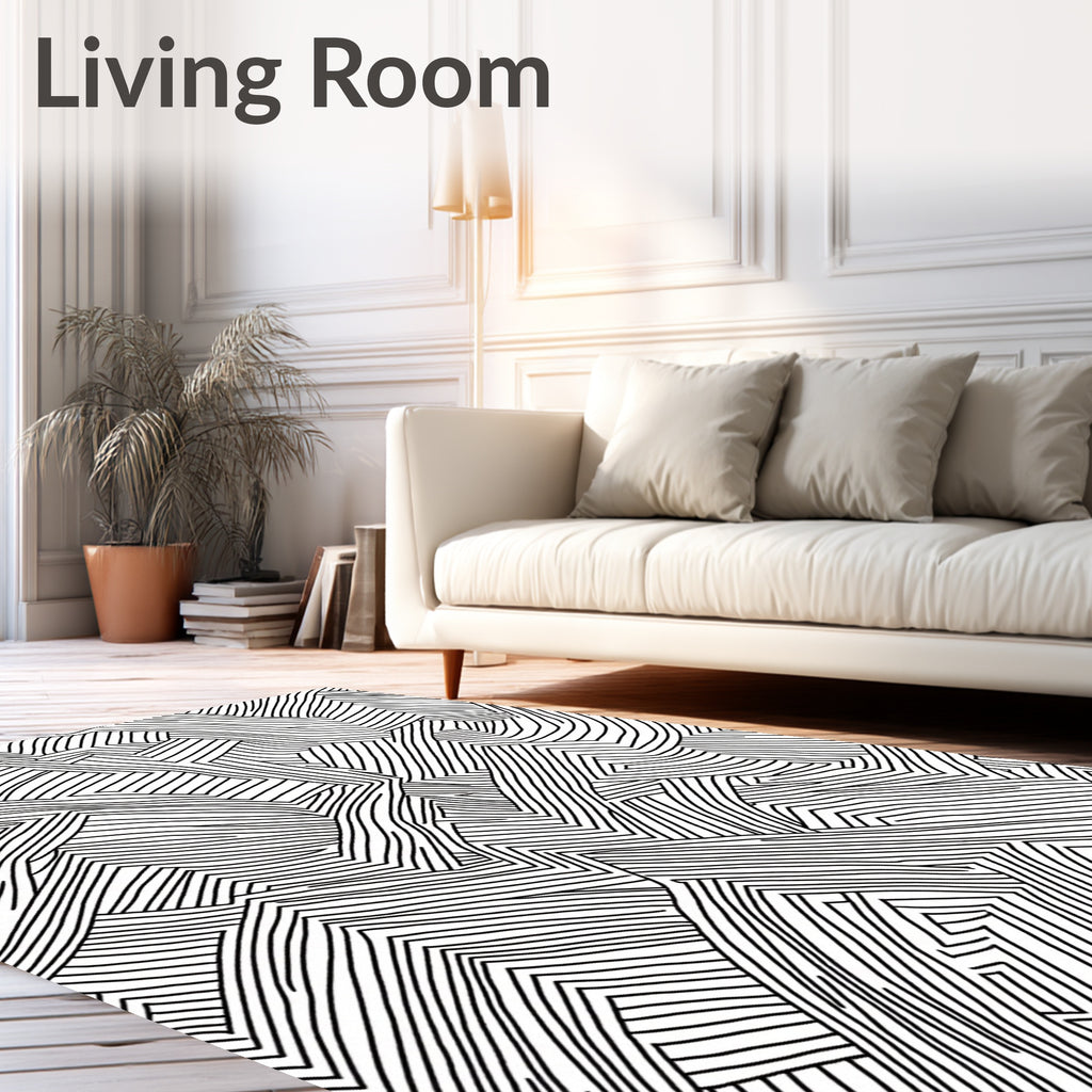 Bold Abstract Linear Flow Rug