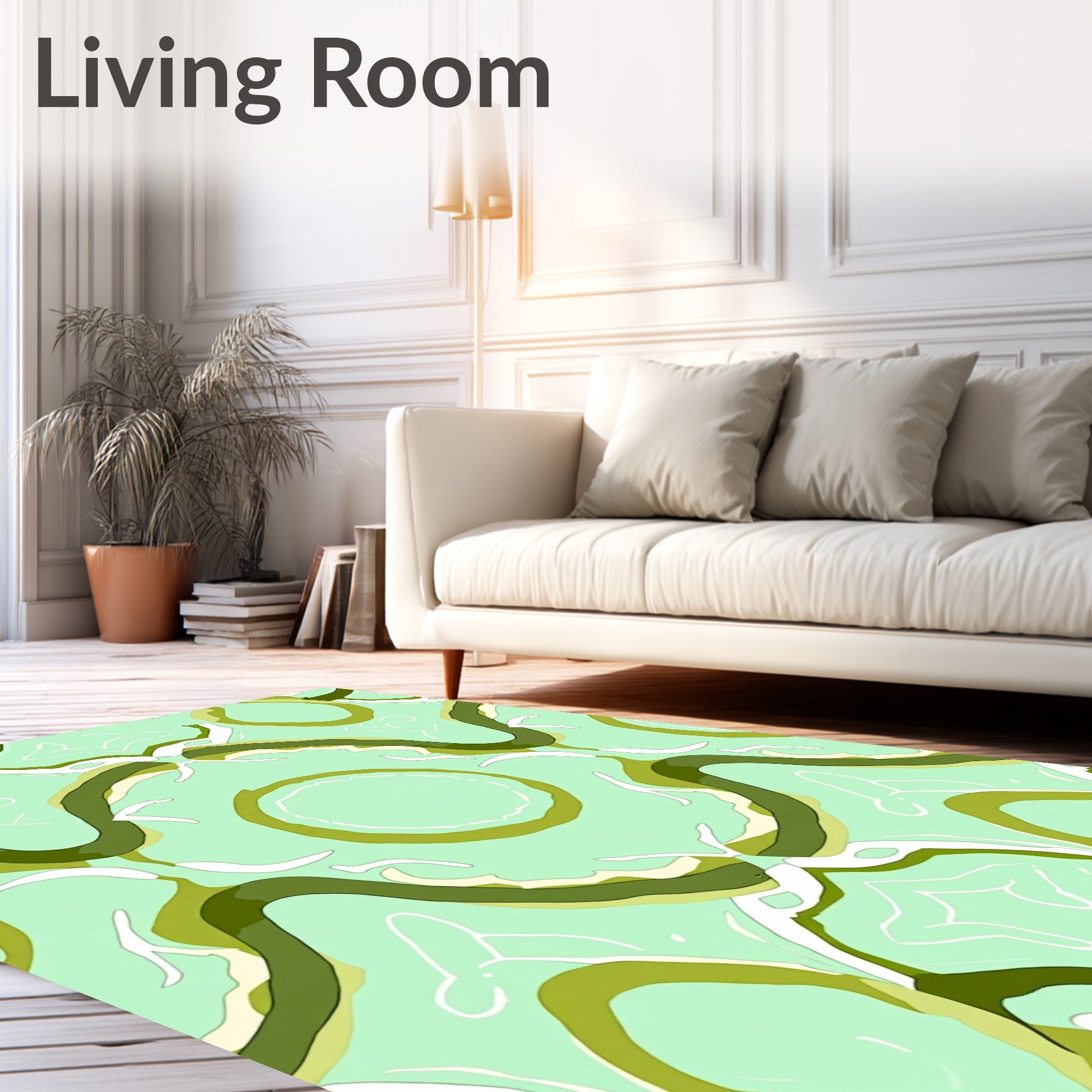 Organic Flowing Geometric Pattern Rug