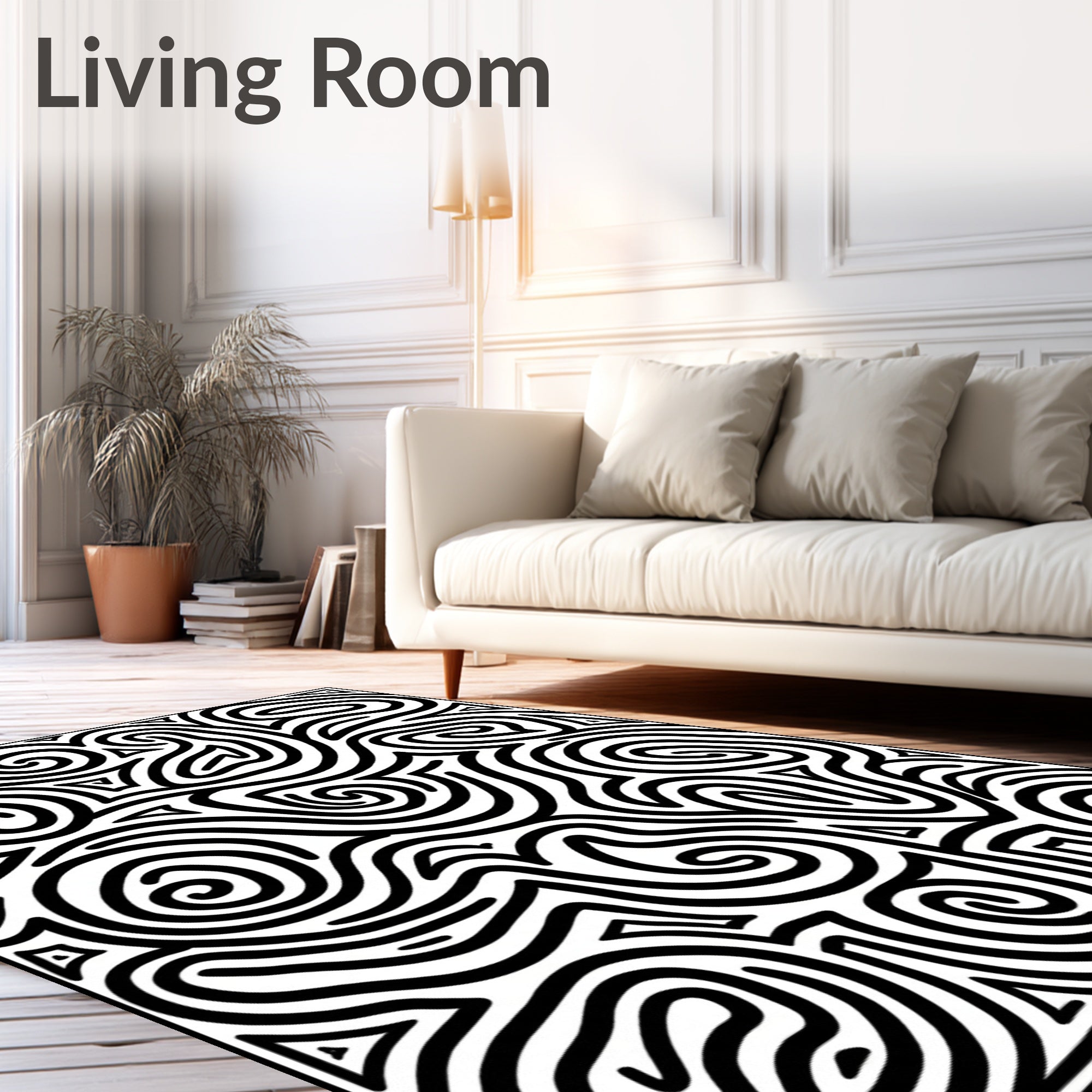 Bold Abstract Swirl Pattern Rug