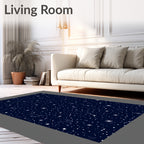 Deep Blue Starry Night Celestial Rug