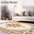 Ornate Floral Scrollwork Patterned Rug