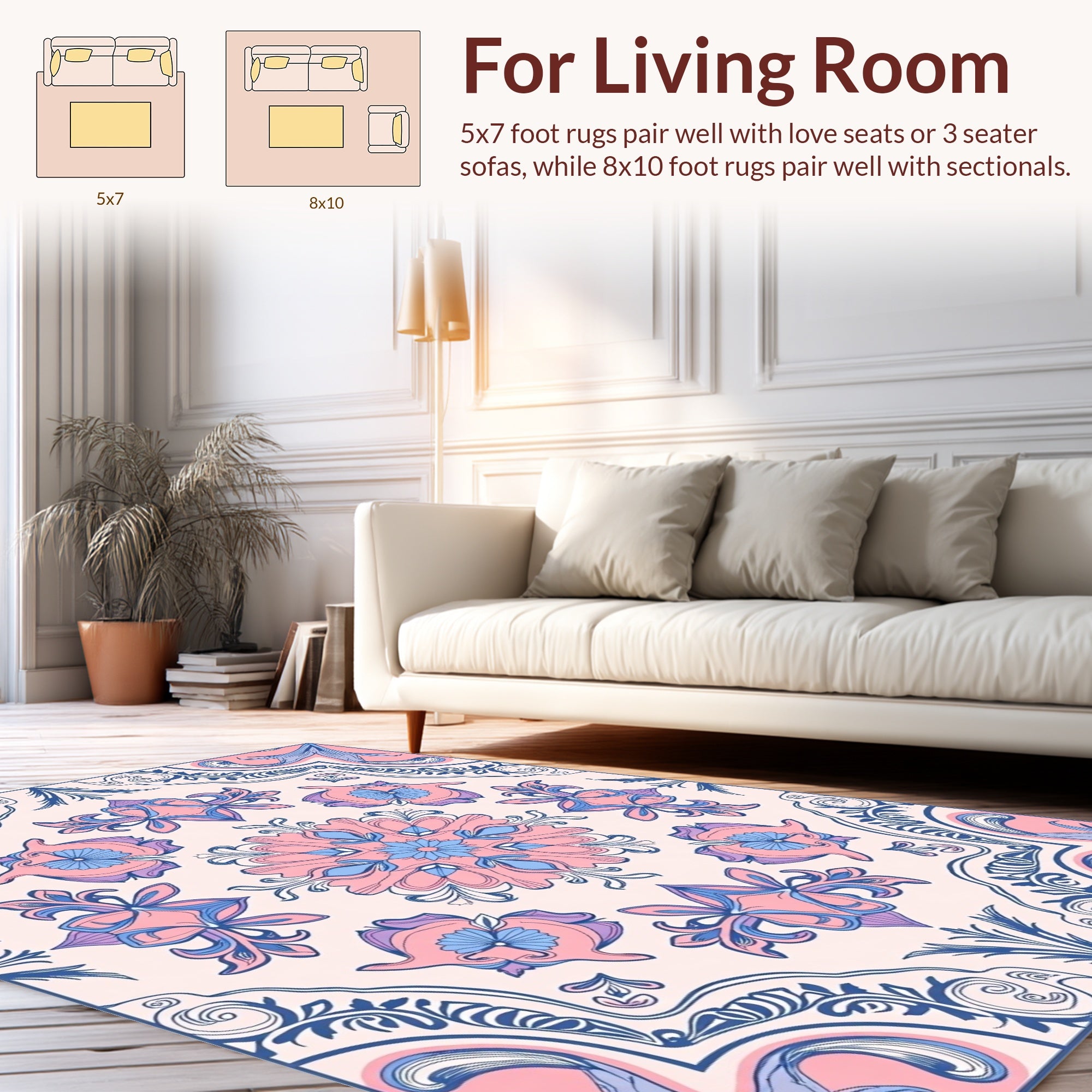 Intricate Floral Mandala Design Rug