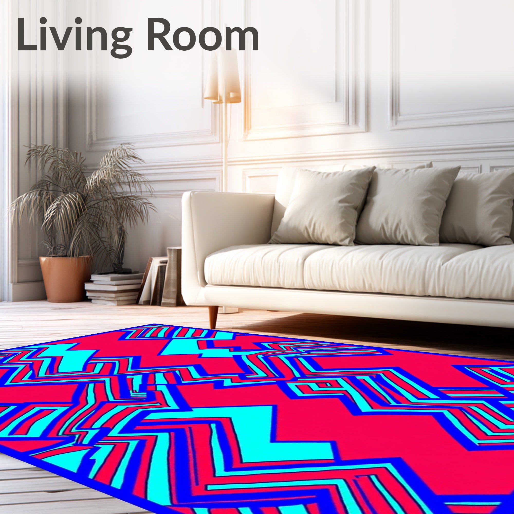 Bold Geometric Zigzag Pattern Rug