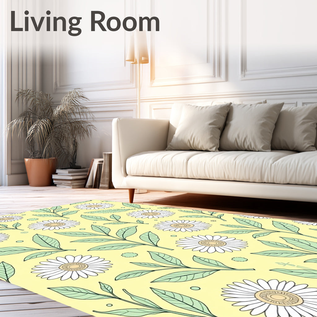 Daisy Floral Art Pattern Rug