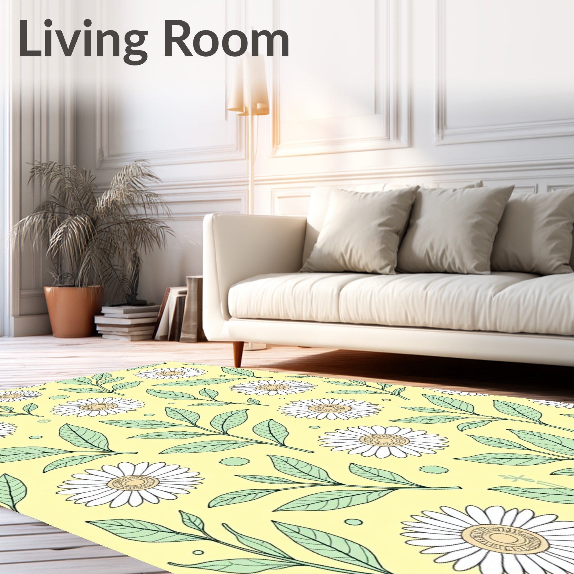 Daisy Floral Art Pattern Rug