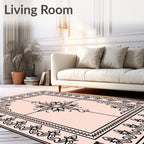 Delicate Floral Heart Pattern Rug
