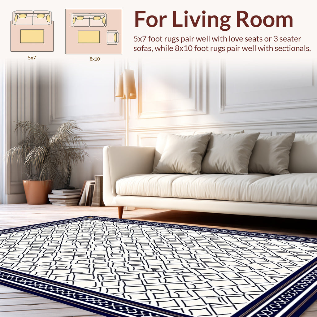 Ornate Lattice Patterned Rug