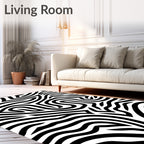 Bold Abstract Zebra Stripe Pattern Rug