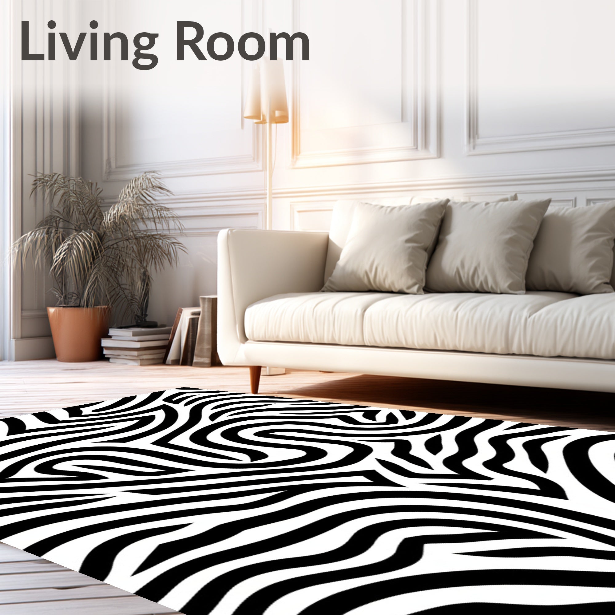 Bold Abstract Zebra Stripe Pattern Rug