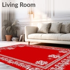 Winter Wonderland Snowflake Border Rug