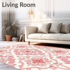 Elegant Pink Mandala Floral Pattern Rug