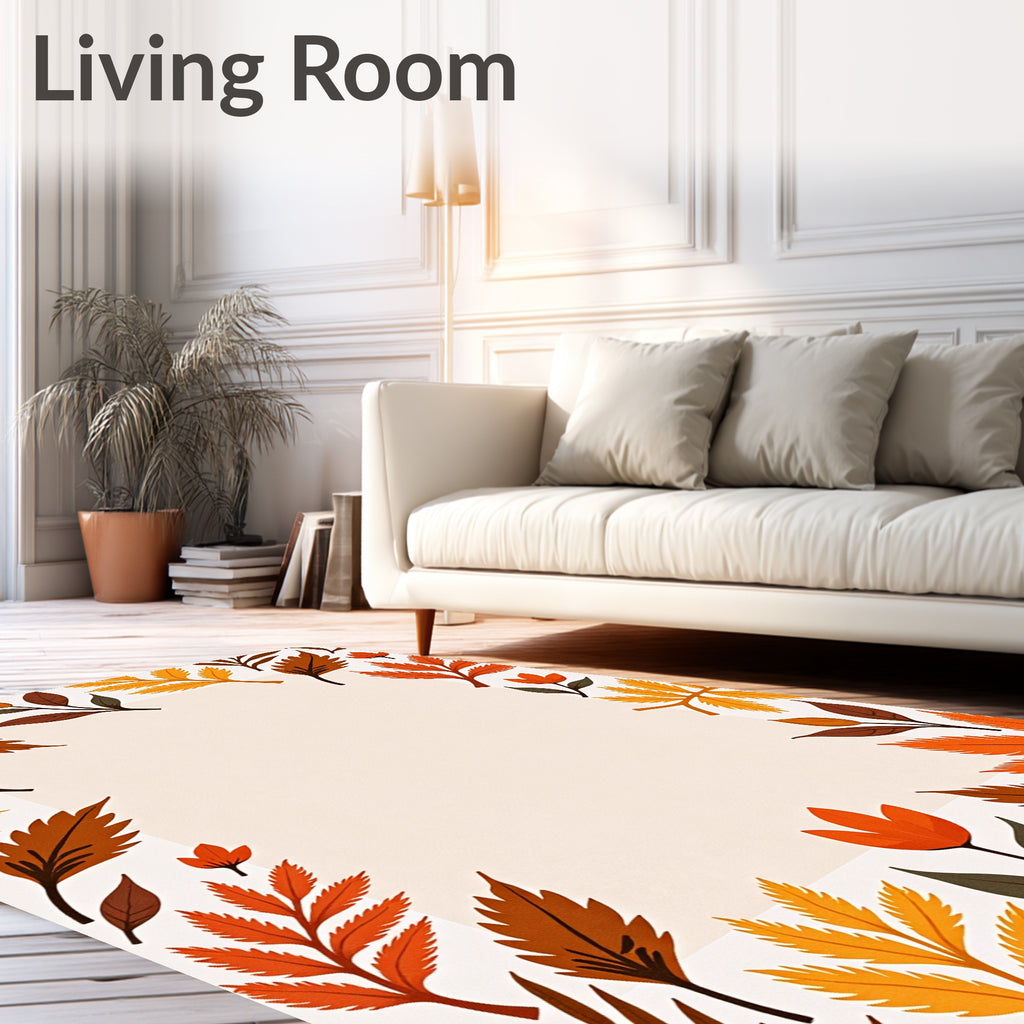 Autumn Leaves Floral Pattern Design Rug