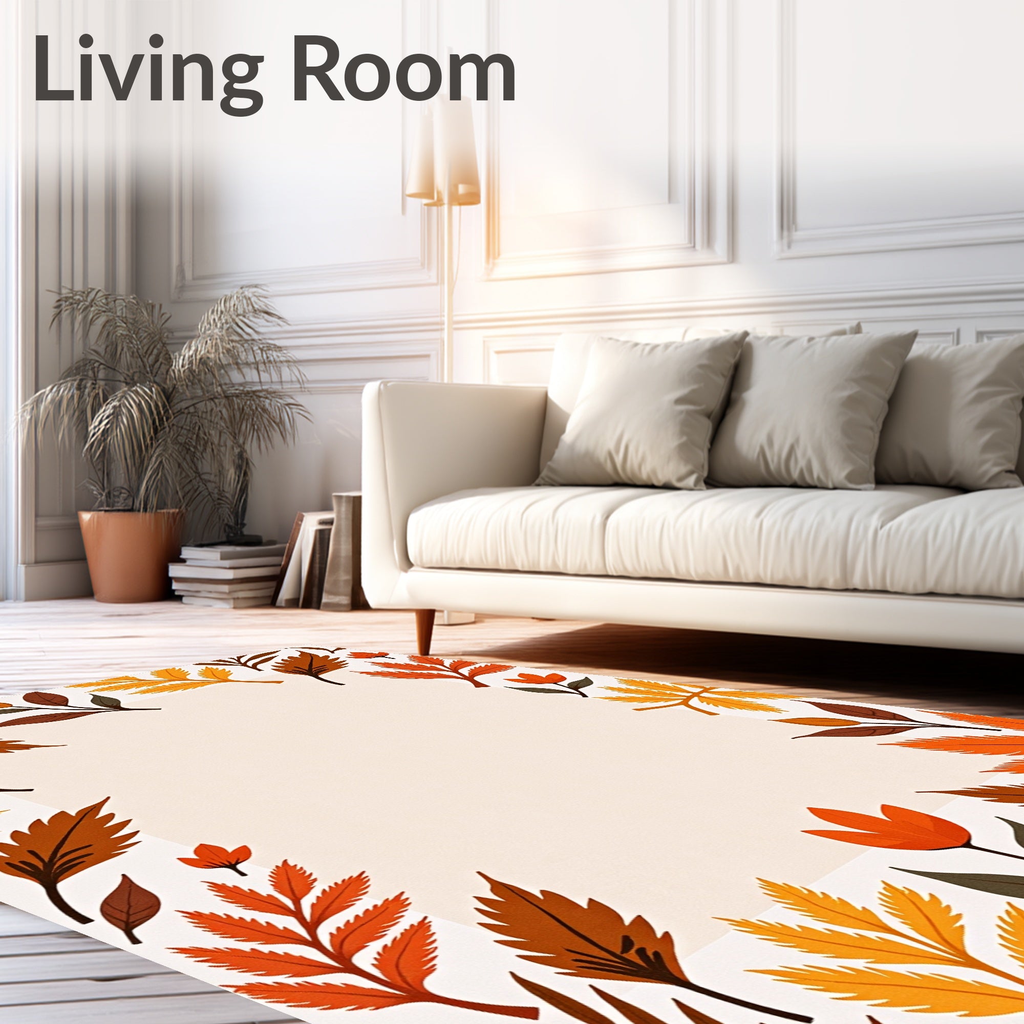 Autumn Leaves Floral Pattern Design Rug