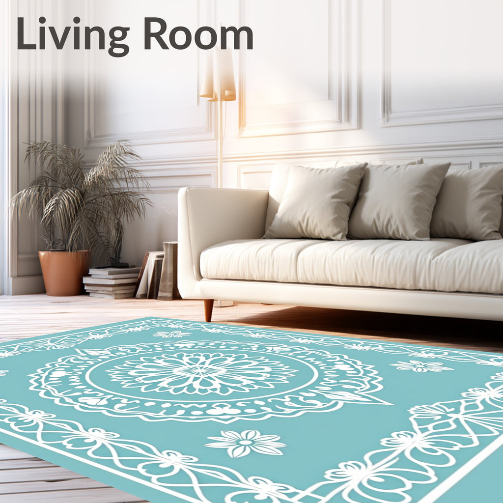 Intricate Floral Mandala Design Rug