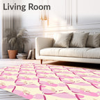 Abstract Pink Swirls Pattern Design Rug