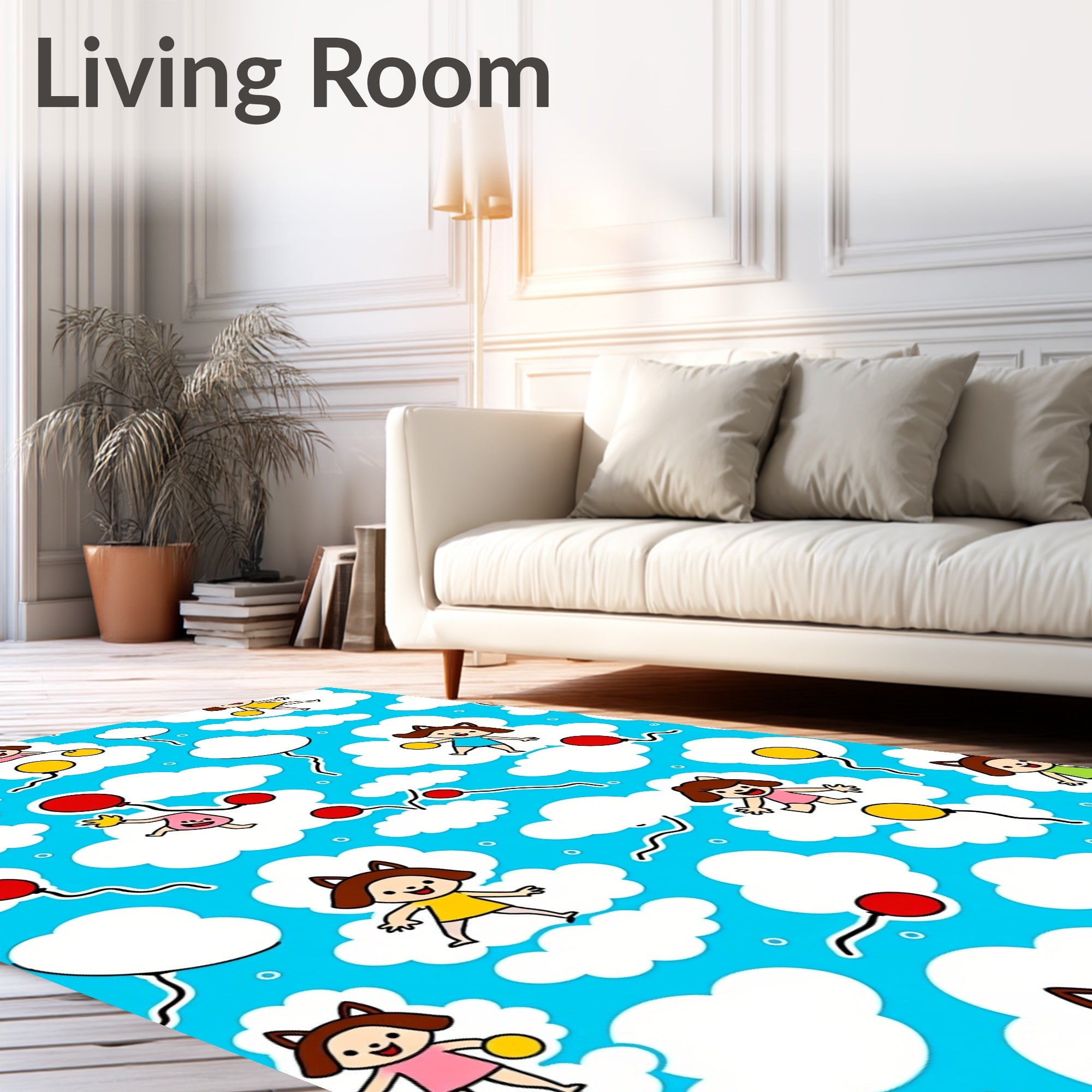 Playful Kids Balloons Pattern Rug
