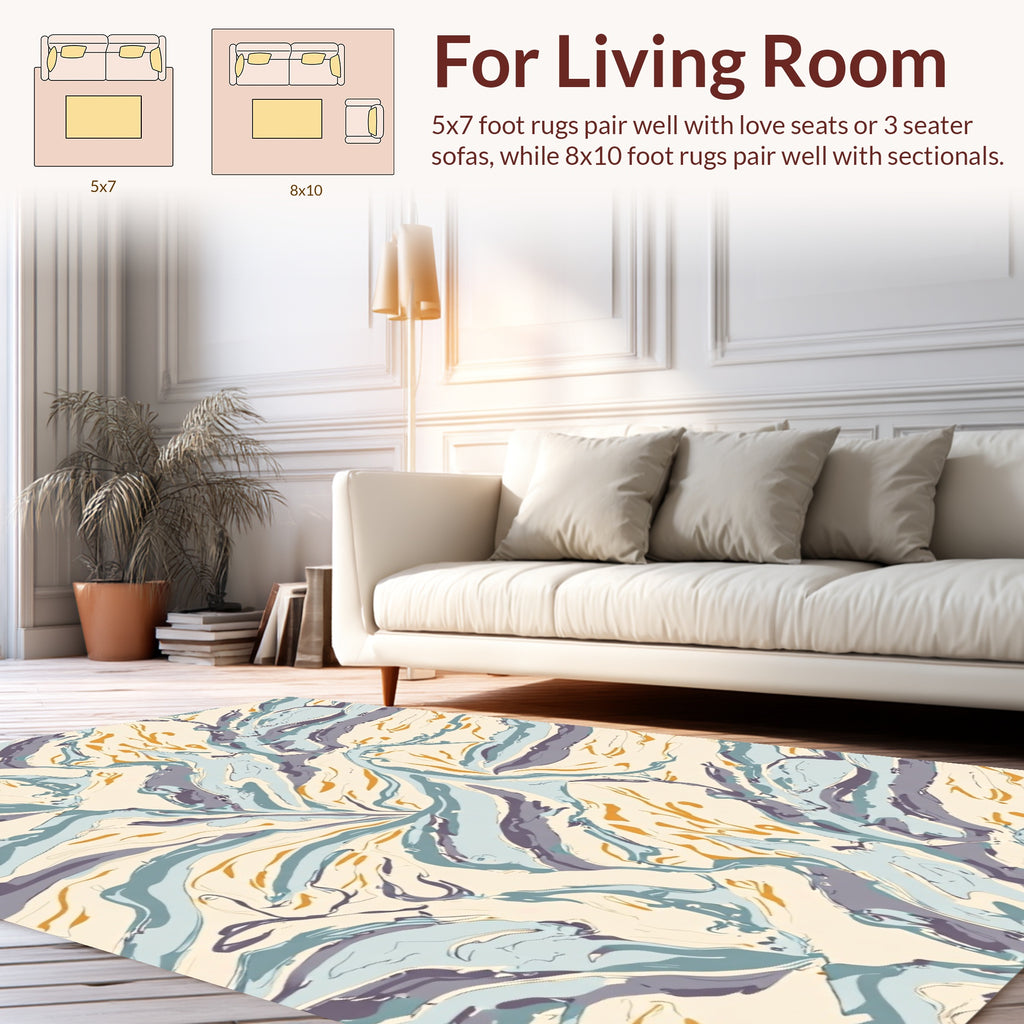Abstract Swirling Organic Pattern Rug