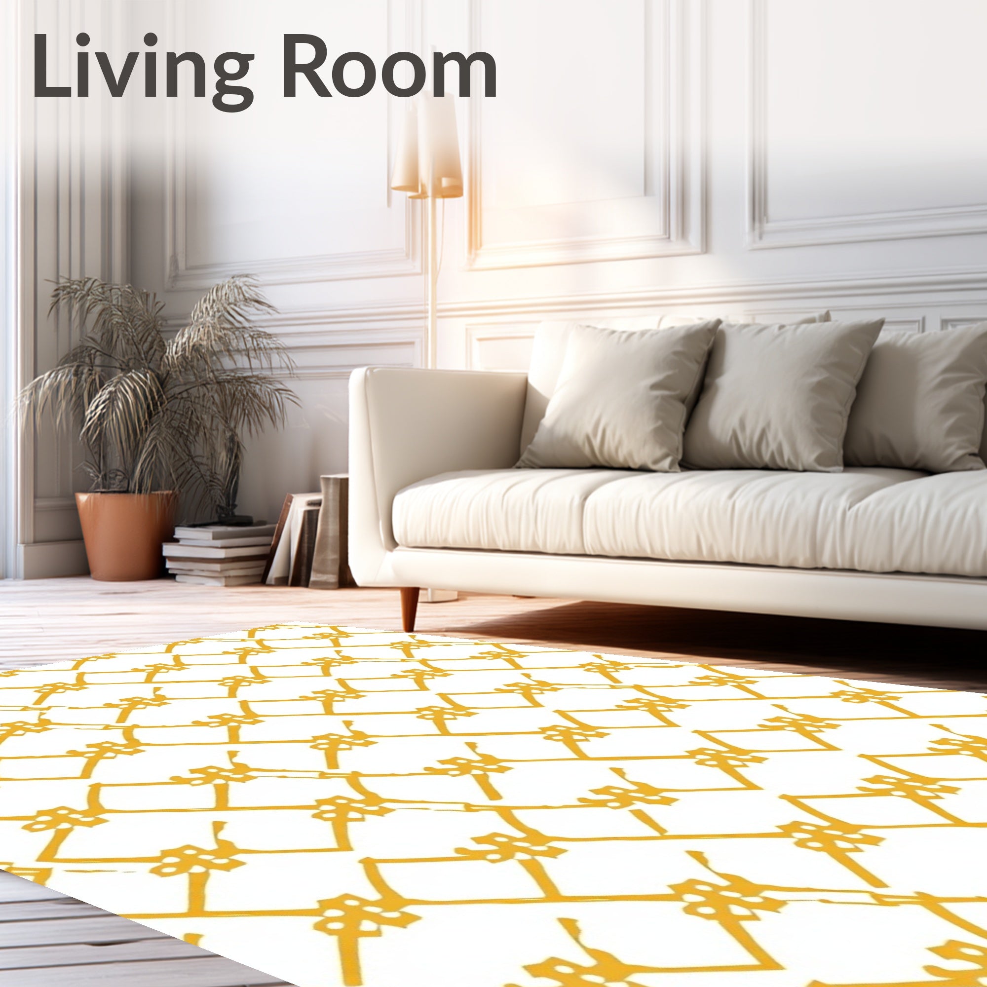 Geometric Chain Link Pattern Rug