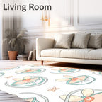 Whimsical Butterfly Bloom Pattern Rug