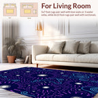 Whimsical Abstract Swirls Stars Rug