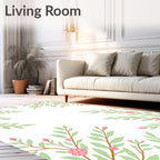 Delicate Pink Blossom Branch Pattern Rug