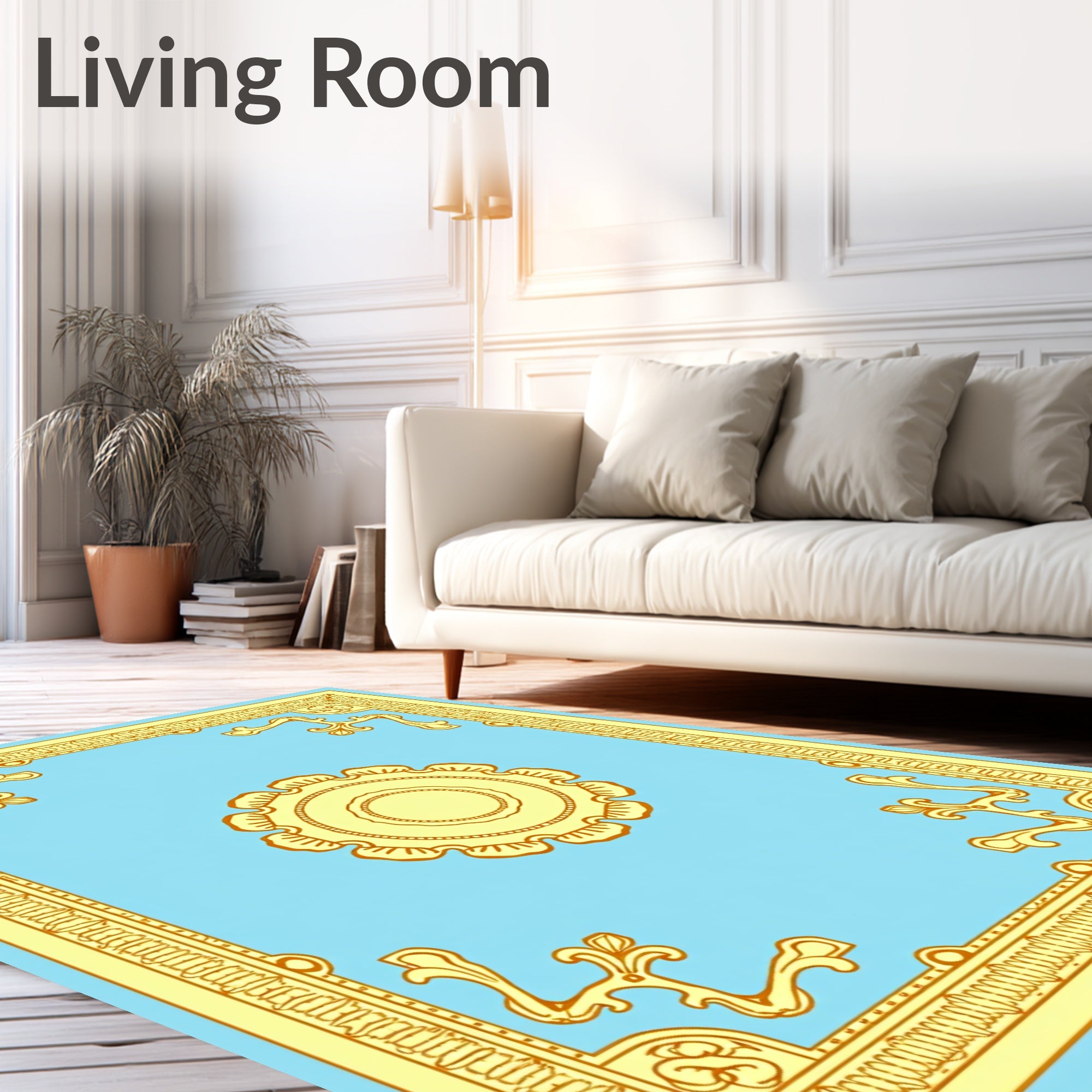 Ornate Floral Border With Center Medallion Rug