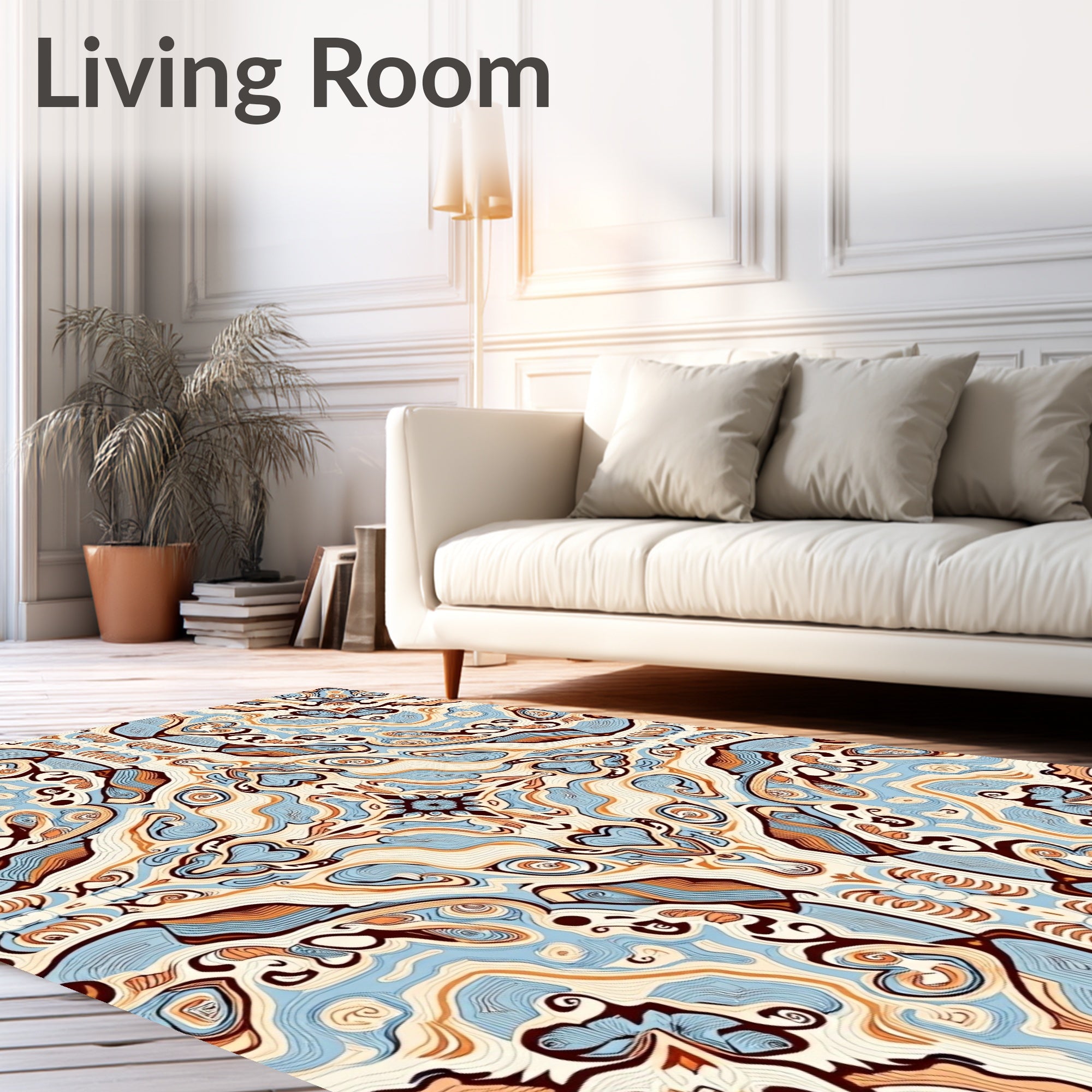 Abstract Symmetry Swirl Pattern Rug