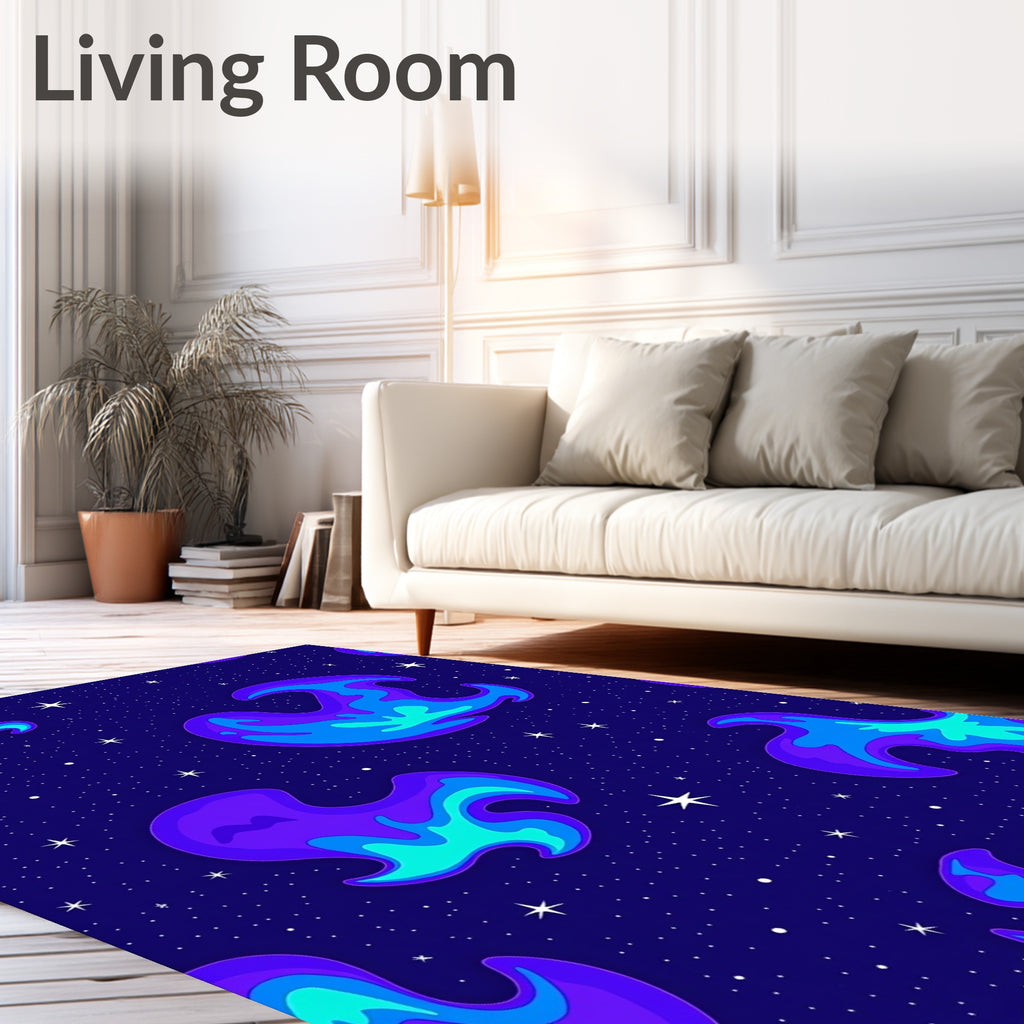 Cosmic Nebula Swirls Pattern Rug