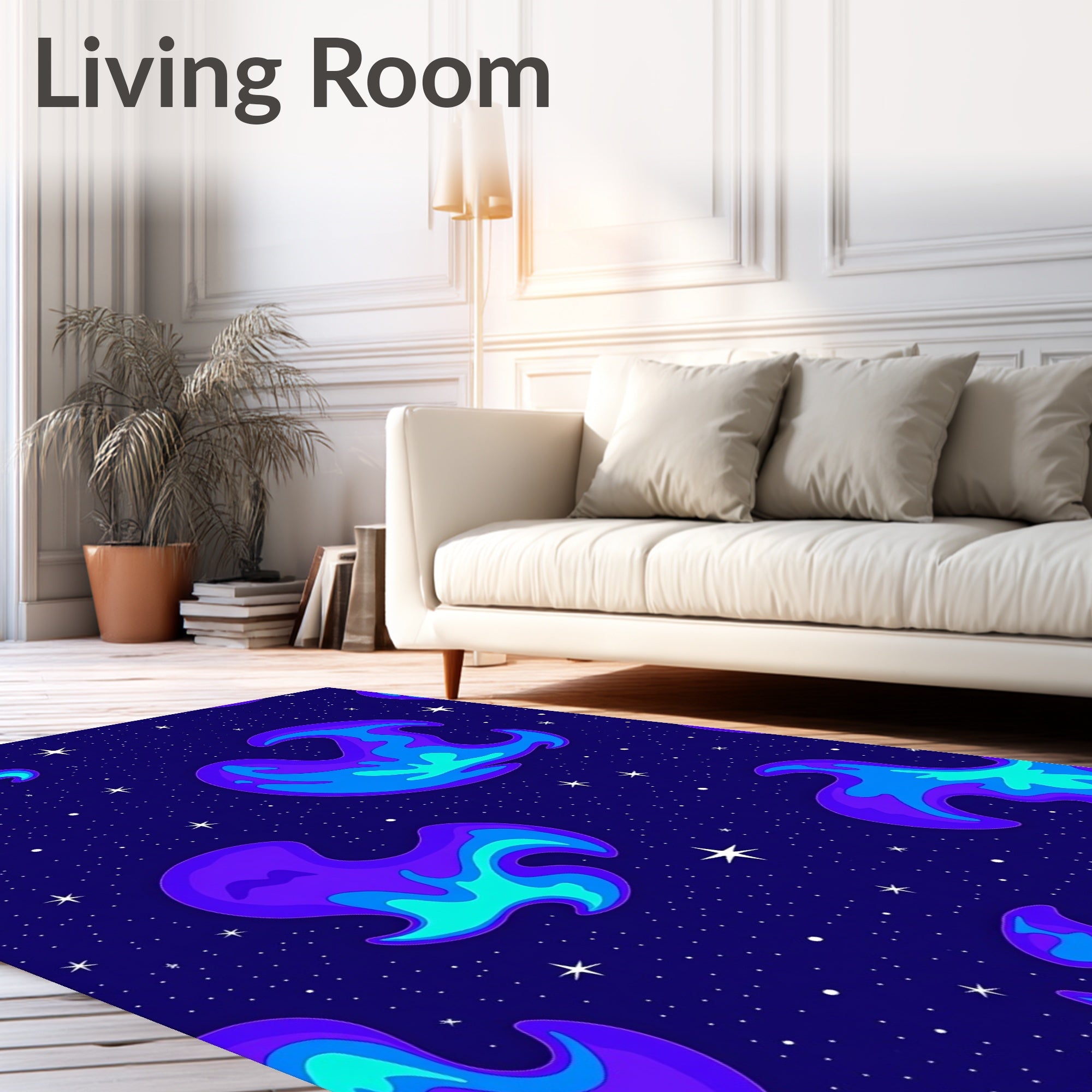 Cosmic Nebula Swirls Pattern Rug