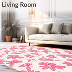 Pink Floral Patchwork Pattern Rug