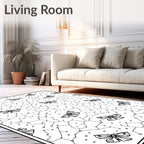 Butterfly And Constellation Pattern Rug