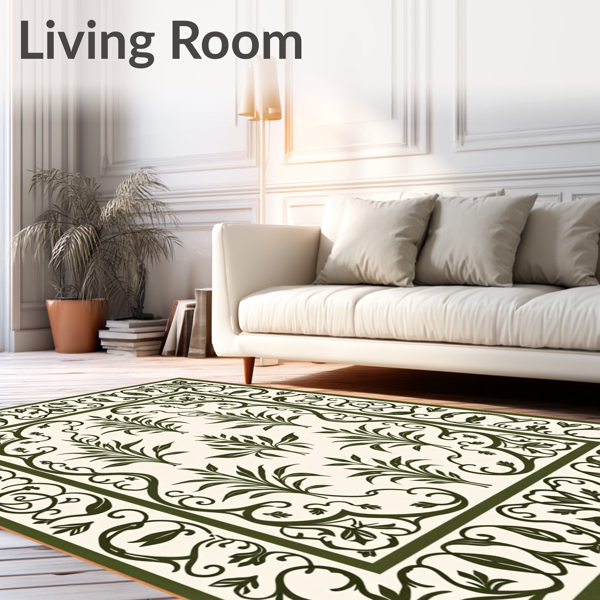 Ornate Vine And Leaf Pattern Rug