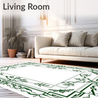 Art Nouveau Floral Geometric Frame Design Rug