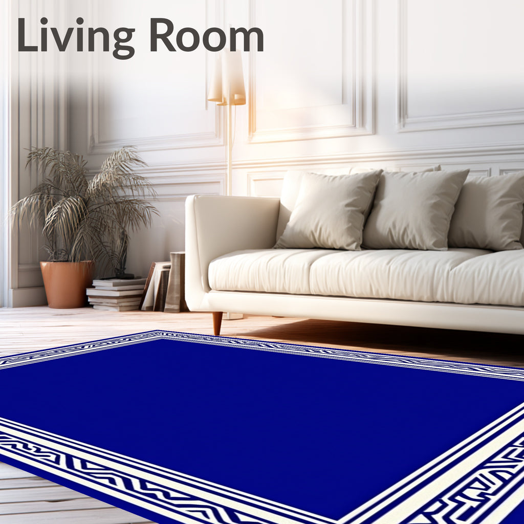 Navajo Inspired Geometric Border Rug