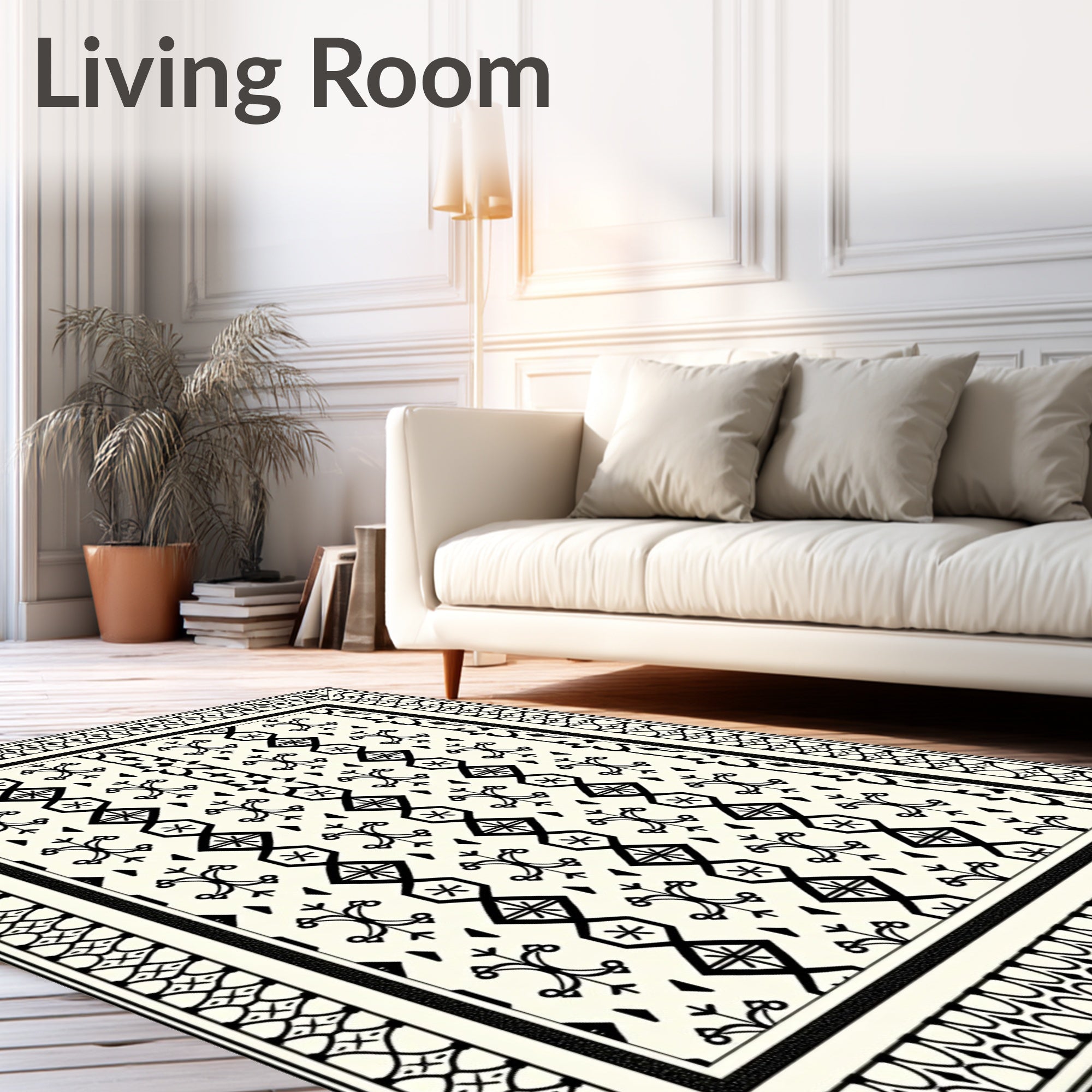 Tribal Geometric Diamond Pattern Rug