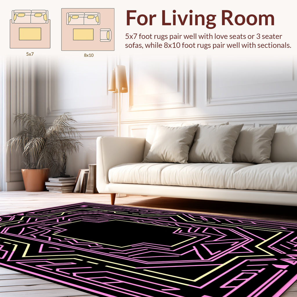 Art Deco Geometric Lines Design Rug