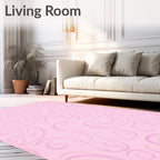 Soft Pink Swirl Pattern Design Rug