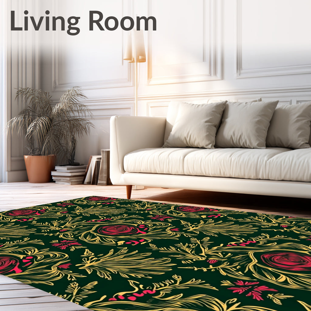 Luxurious Floral Vine Patterned Rug