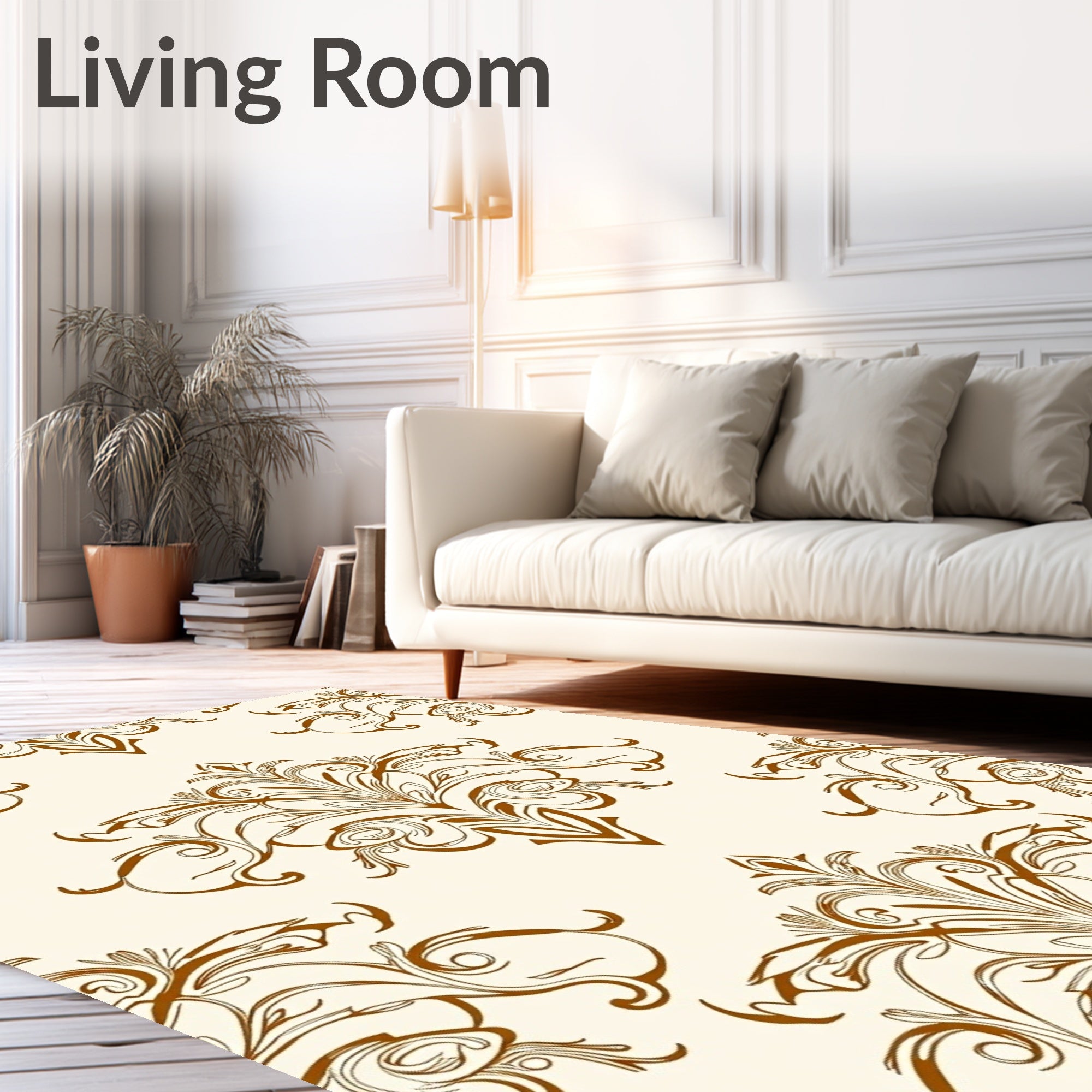 Classic Floral Swirls Ornament Pattern Rug