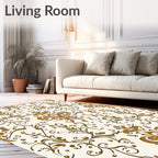 Classic Scrolling Floral Damask Pattern Rug