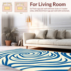 Blue Abstract Swirl Pattern Rug
