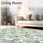 Leafy Swirl Abatract Nature Pattern Rug